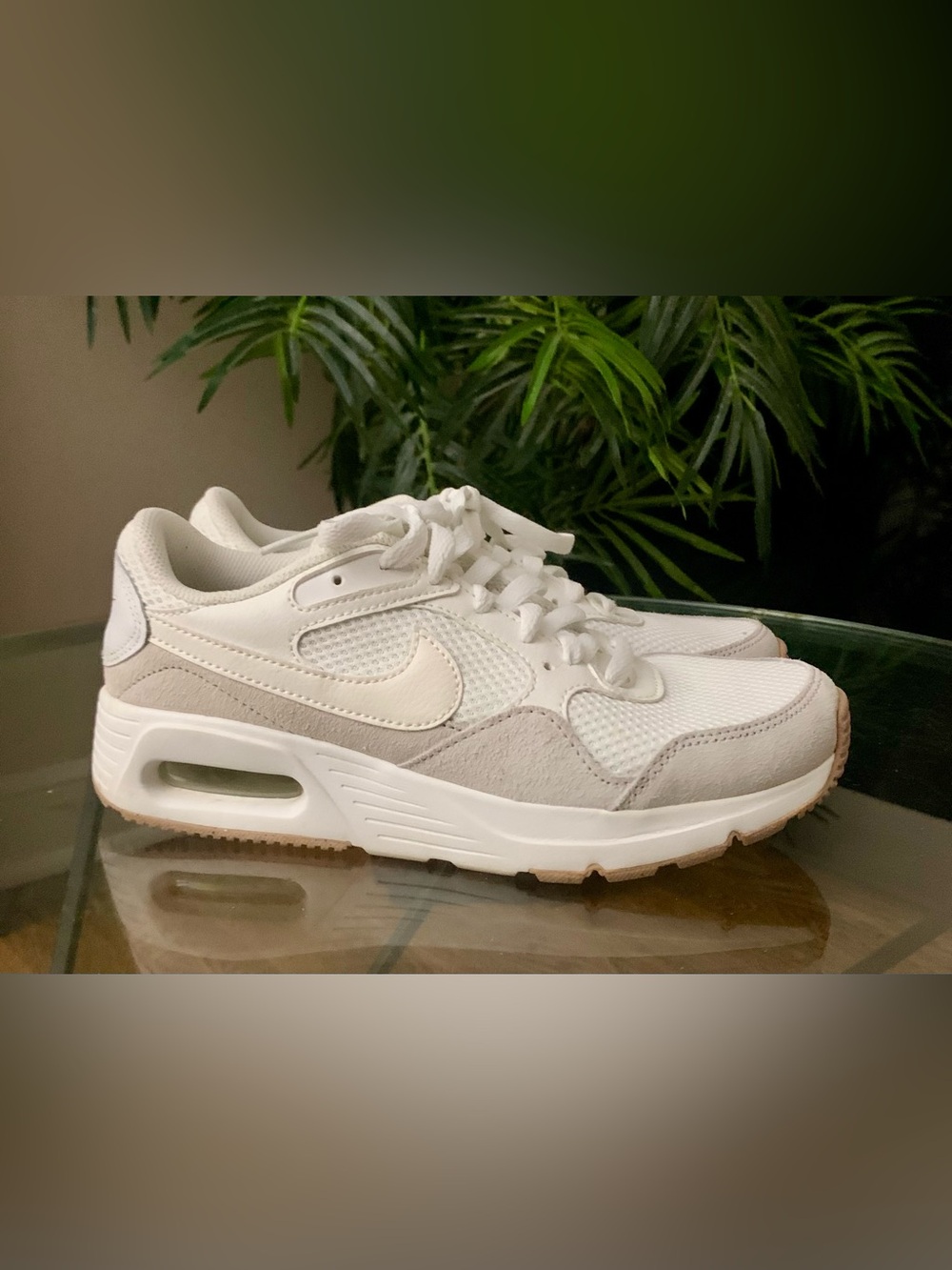 Nike Air Max SC Women's White and Light Beige Air-Style Athletic Sneakers